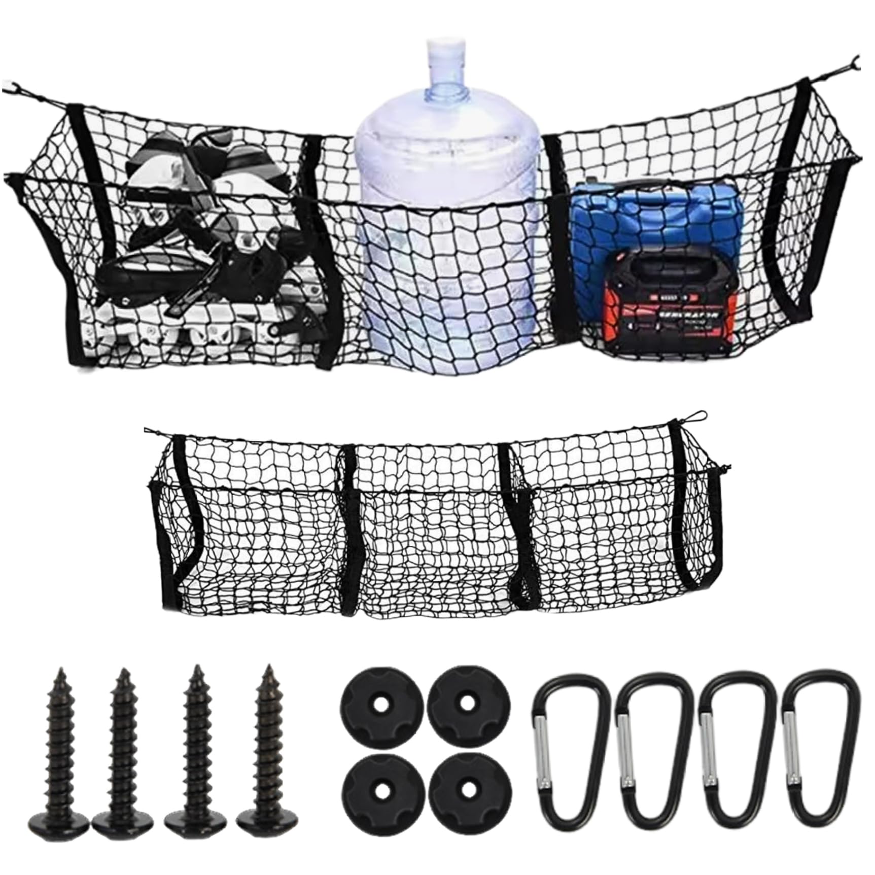 Auto-Ladungsnetz, 43 x 12 x 12 Zoll, DREI Gitter, große Kapazität, dehnbar, praktisches, multifunktionales Kofferraumnetz für Van, SUV, Pickup, Ladefläche, Kofferraumnetz, Auto-Decken-Ladungsnetz Auto-Ladungsnetz, 43 x 12 x 12 Zoll, DREI Gitter, große Kapazität, dehnbar, praktisches, multifunktionales Kofferraumnetz für Van, SUV, Pickup, Ladefläche, Kofferraumnetz, Auto-Decken-Ladungsnetz von MOUNTTU