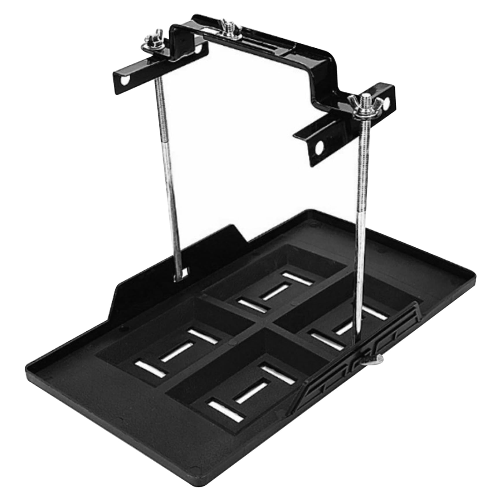 Batteriefach für Auto, korrosionsbeständiger, verstellbarer Autobatteriehalter aus Metall mit Niederhalteklemme für SUV, Marine, Wohnmobil, Batteriefach für Boot, Autobatteriehalter Batteriefach für Auto, korrosionsbeständiger, verstellbarer Autobatteriehalter aus Metall mit Niederhalteklemme für SUV, Marine, Wohnmobil, Batteriefach für Boot, Autobatteriehalter von MOUNTTU