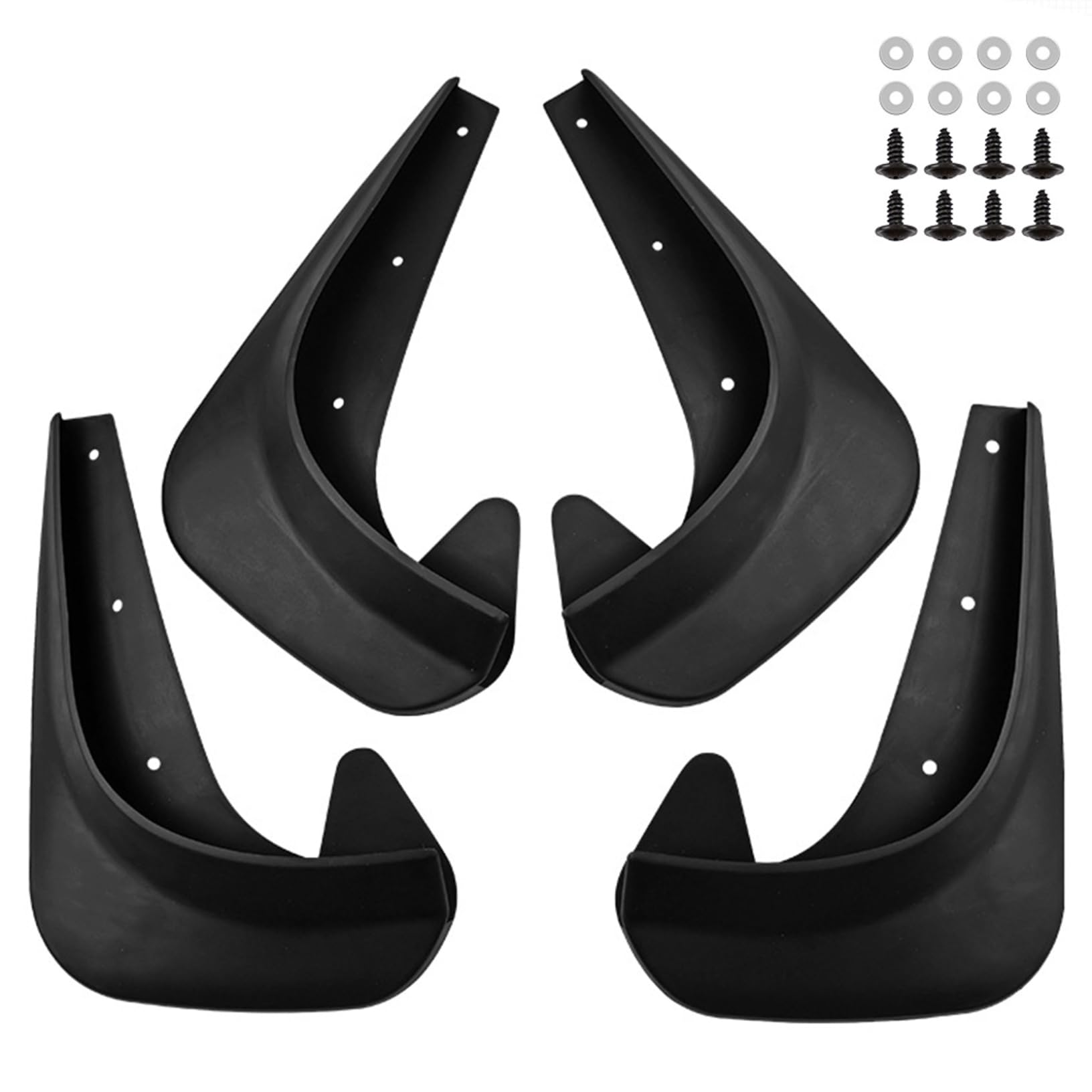 Schmutzfänger, 4 Stück, 17, 8 x 25, 4 cm, für vorne und hinten, mit Befestigungslöchern, Ersatz-Schutz-PP-Schmutzfänger fürs Auto, Schwarze für LKWs, fürs Auto Schmutzfänger, 4 Stück, 17, 8 x 25, 4 cm, für vorne und hinten, mit Befestigungslöchern, Ersatz-Schutz-PP-Schmutzfänger fürs Auto, Schwarze für LKWs, fürs Auto von MOUNTTU