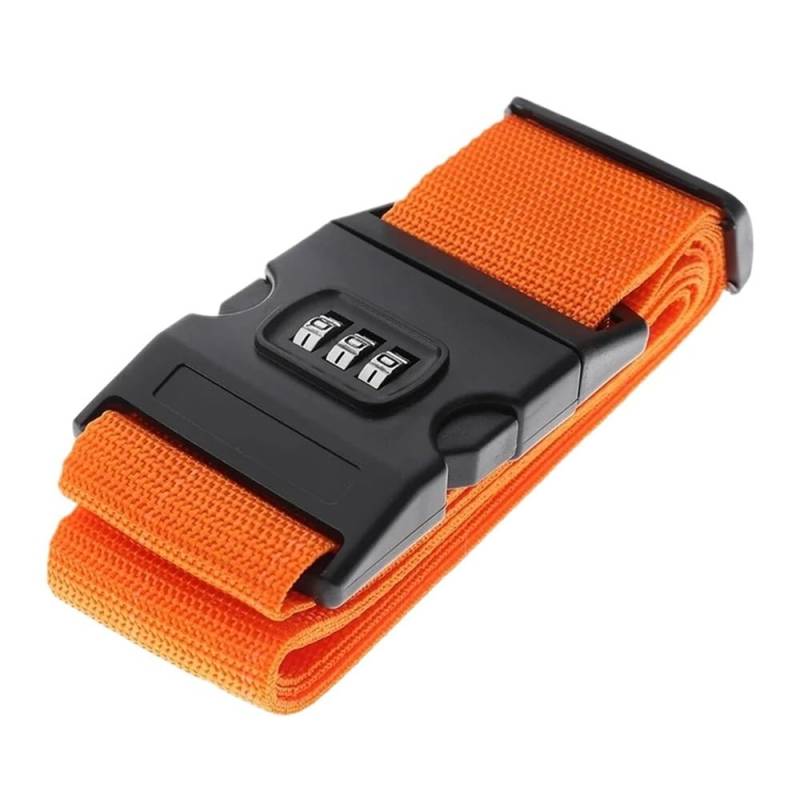 1 x Reisegepäckgurt, verstellbares Passwortschloss, Packgürtel, Gepäck, sicheres Schloss, Diebstahlschutz, Gepäck, Koffer, Schnalle (orange) von MOVDARL