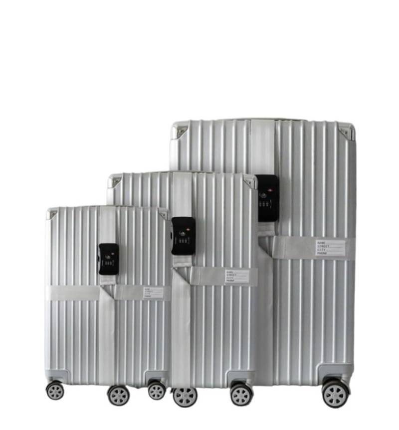 10-stelliges Passwortschloss, Crossbody, Reisetasche, TSA-Seehafenschloss, Unterstützung, Gepäckgurt, Verstärkung, Box, Packgurt, kühles Grau (gewöhnliches Passwort, Silbergrau) von MOVDARL