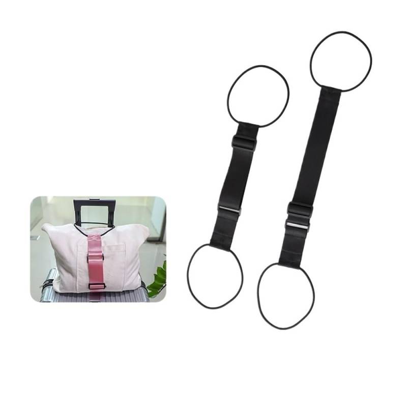 Elastischer, verstellbarer Gepäckgurt, praktisches Zubehör, Gepäckband, Flugzeug, Reisetasche, Gürtel, Zubehör für Reisen (Rosa) von MOVDARL