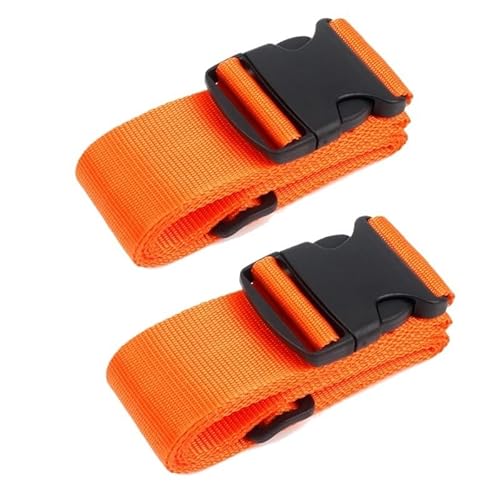 Gepäckgurt aus Nylon, verstellbar, für Reisekoffer, Gepäckgurt, Reisezubehör, Koffer, Verpackung, Sicherheitsgurt, Orange, 2 Stück Gepäckgurt aus Nylon, verstellbar, für Reisekoffer, Gepäckgurt, Reisezubehör, Koffer, Verpackung, Sicherheitsgurt, Orange, 2 Stück von MOVDARL