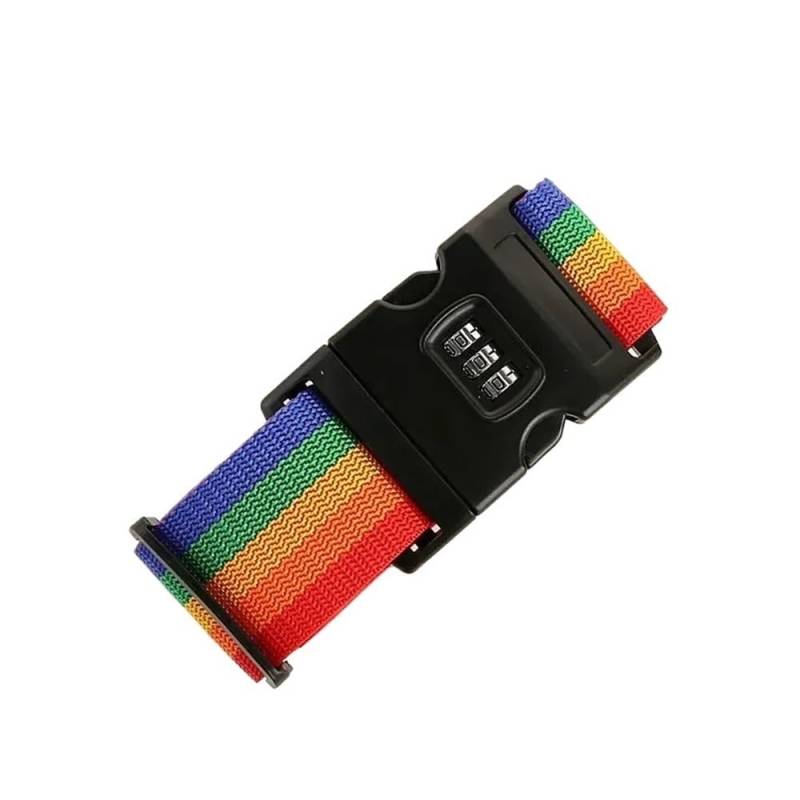 Koffer-Verpackungsgurte, Koffergurt, Passwortschloss, Packgürtel, Tasche, Gepäckgurt, Kofferbindungsgurt (Regenbogenfarben, 2 Stück) von MOVDARL