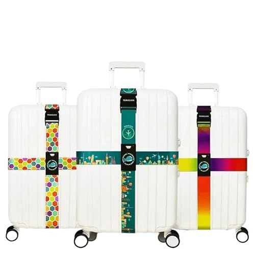 Reisetaschen-Umreifungsgürtel, Gepäckgurt, 10 Kreuz, ohne Passwortschloss, Verpackungsgürtel, Gepäckgürtel, Gepäcktasche (Wabenkreuz) von MOVDARL