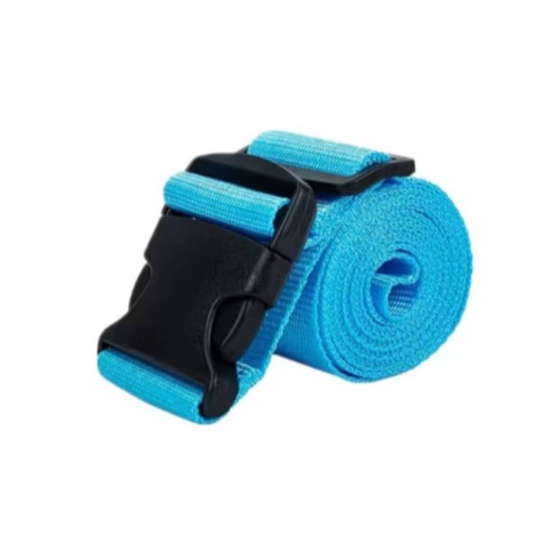 Verstellbarer Gepäckgurt für Reisekoffer, Spanngurt, Gepäck, Reisegurt, Zubehör, Packgurte, 5 x 200 cm (Hellblau) von MOVDARL