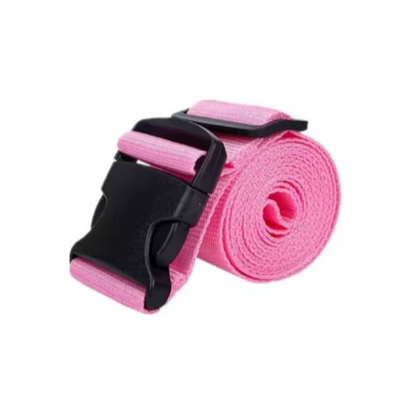 Verstellbarer Gepäckgurt für Reisekoffer, Spanngurt, Gepäck, Reisegurt, Zubehör, Packgurte, 5 x 200 cm (Rosa) von MOVDARL