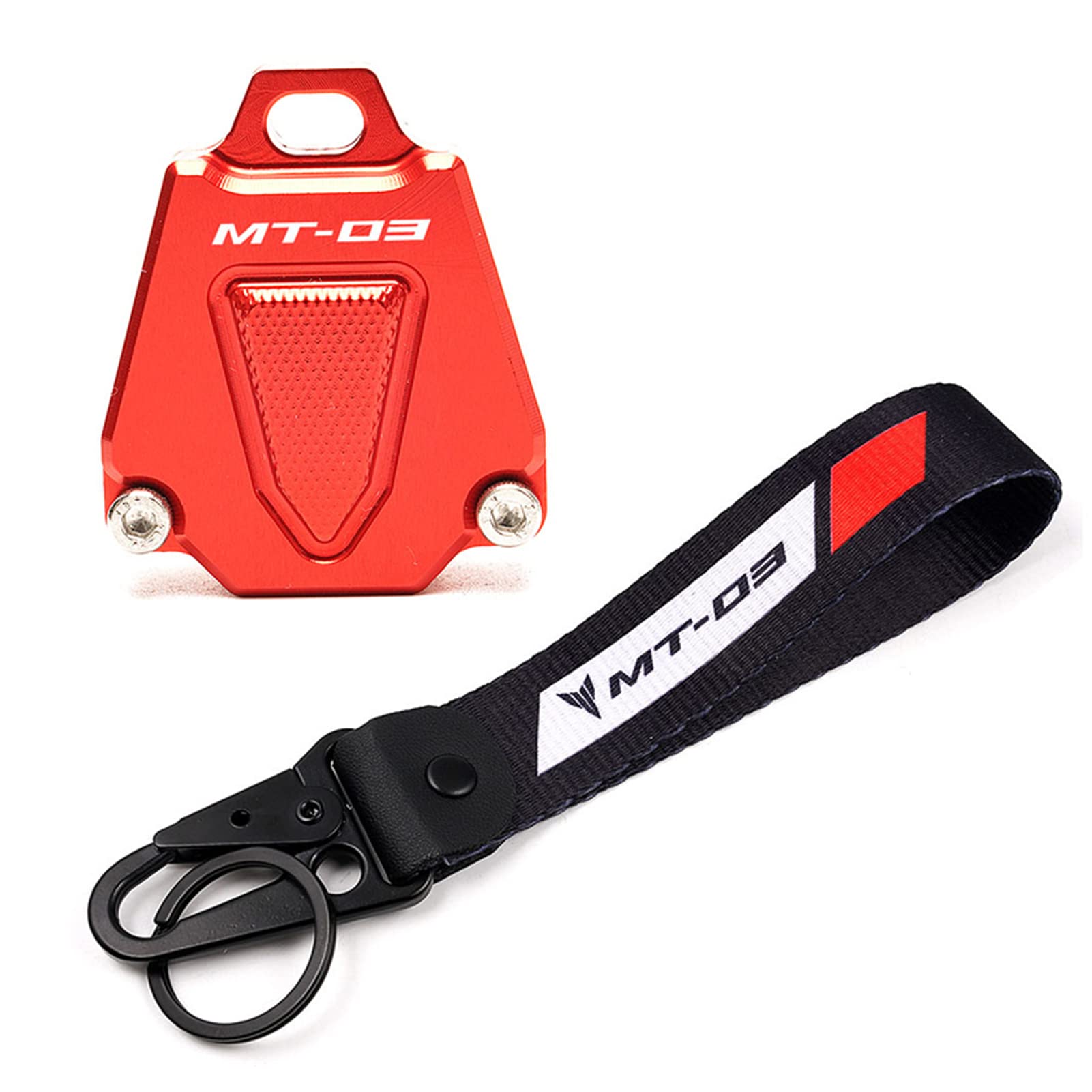MOWOK Für Yamaha MT03 MT-03 MT 03 2014–2021 2022 2023 2024 Motorrad-Zubehör, Schlüsselhülle und Abzeichen-Schlüsselanhänger, Rot/Ausflug, einfarbig (Getaway Solids), CM von MOWOK