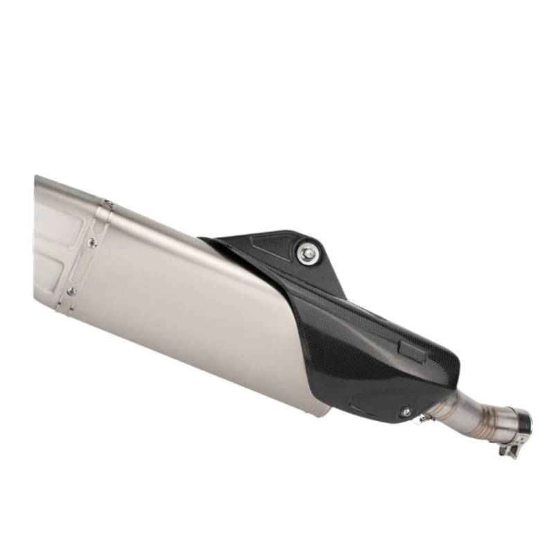MOXSQFT Auspuff Mittelstück Für CBR250RR 2017 2018 2019 2020 2021 2022 2023 2024 Motorradauspuff Modifiziertes Mittelschwanzverbindungsrohr Mit Carbonabdeckung Schalldämpfer Slip On von MOXSQFT