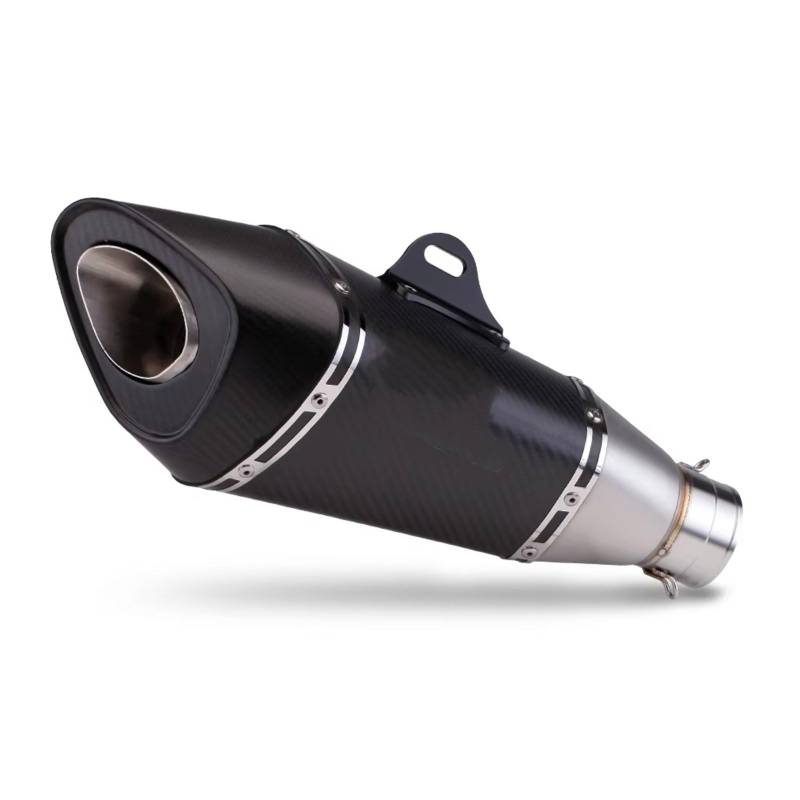MOXSQFT Auspuff Mittelstück Für Crf230l Für Cb650f Motorradauspuff Carbon Fiber Schalldämpfer Endrohr Motorrad Zubehör Auspuffrohr(Type C) von MOXSQFT