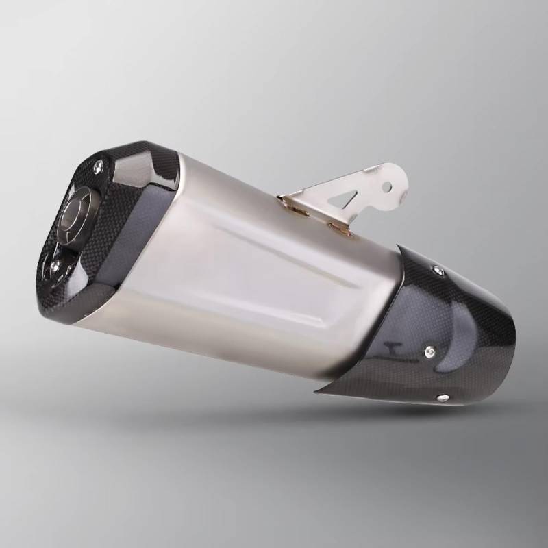 MOXSQFT Auspuff Mittelstück Für F850GS Motorradauspuffrohr 51mm Universal-Motorradauspuff Carbonspitze Mit Abdeckung Endrohr Schalldämpfer von MOXSQFT