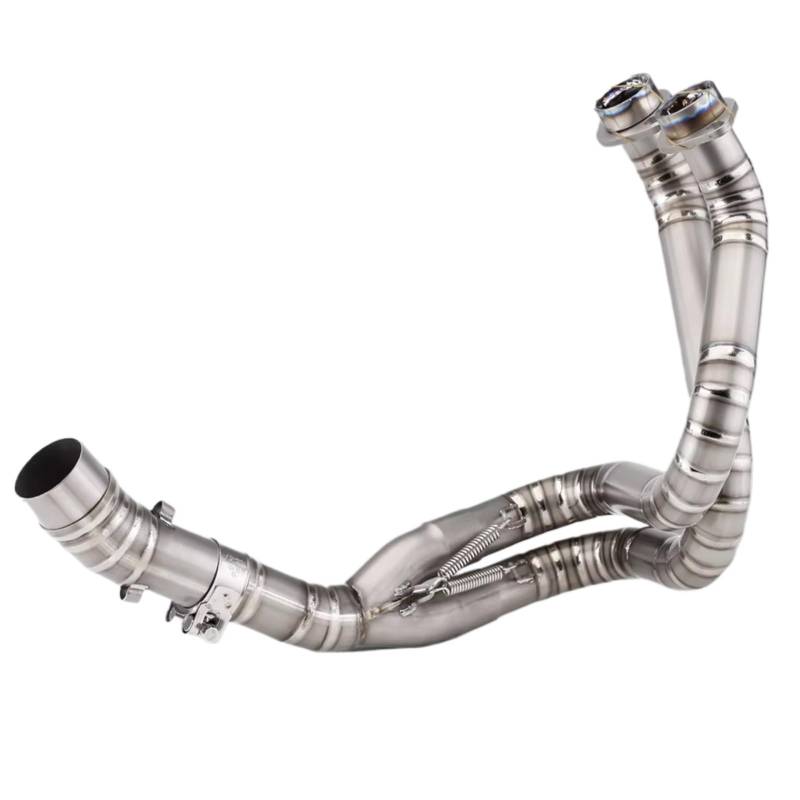 MOXSQFT Auspuff Mittelstück Kompatibel Mit Für ER6N Motorrad-Auspuff Modifizieren Edelstahl-Header Front Link Pipe Slip On 51mm(Type B Titanium) von MOXSQFT