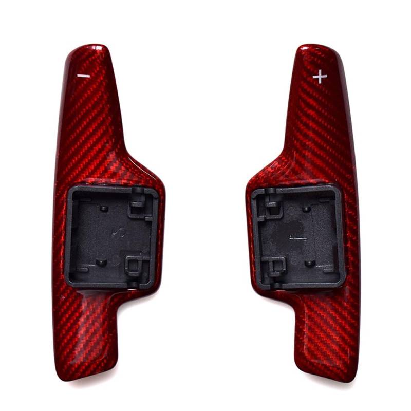 MOXSQFT Lenkrad Schaltwippen Kompatibel Mit Chevrolet Für Corvette C8 2020 2021 2022 Carbon Fiber Auto Innenausstattung Lenkrad Schaltwippe Extender Shifter(Red) von MOXSQFT