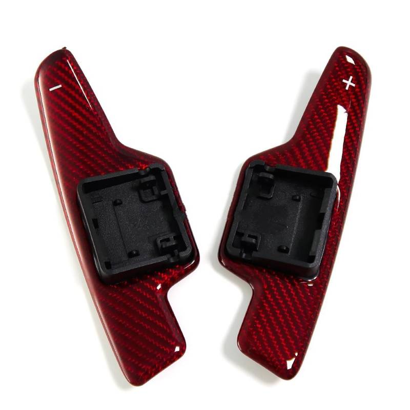 MOXSQFT Lenkrad Schaltwippen Kompatibel Mit Chevrolet Für Corvette C8 3LT Für Stingray Für Coupe Z51 Carbon-Autoschaltwippe Lenkrad-Schaltwippenverlängerung(Red) von MOXSQFT