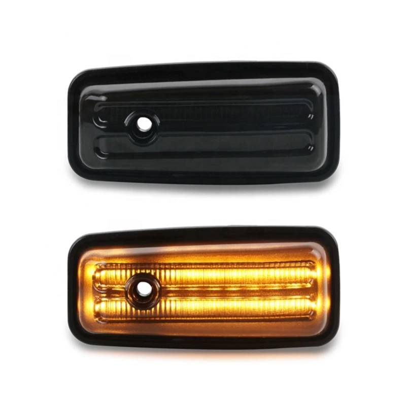 MOXSQFT Seitenblinker Blinker Kompatibel Mit Mercedes Für Benz Für W461 W463 G500 G550 G55 G63 G65 1986-2001 2000 19992002 Dynamischer Seitenmarkierungsblinker Repeater Blinker Licht(Dynamic,Smoked) von MOXSQFT