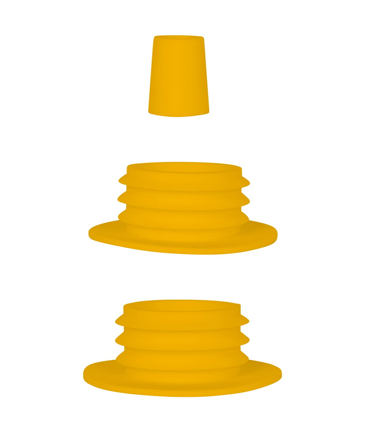 Moze Dichtungsset -Yellow - 3er Set - Dichtungen mit unterschiedlichen Größen - leichte Reinigung und Spülmaschinen kompatibel - benutzbar für alle Steckbowls von Moze