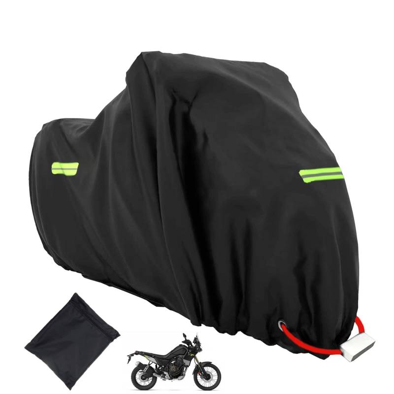 Motorrad Abdeckplane Outdoor, Motorrad Abdeckung wasserdichte, UV-Beständiges 420D Oxford Motorradplane für den Außenbereich, Motorradgarage Plane mit Verschlussösen(265x105x133cm) von MOZMY