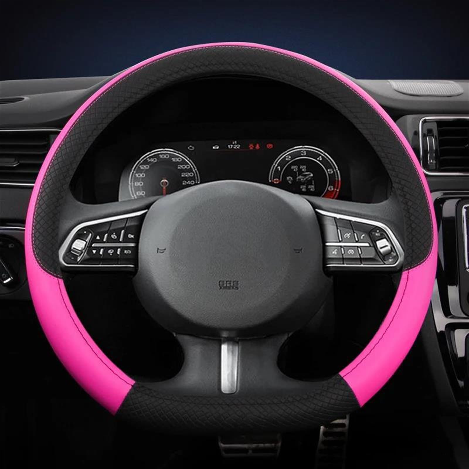 Schön Mikrofaser Leder Nicht-Slip Auto Lenkrad Abdeckung 37-38CM D Form Auto Zubehör Innen Für Haval F7 F7X F5 (Color : PINK) von MObyat