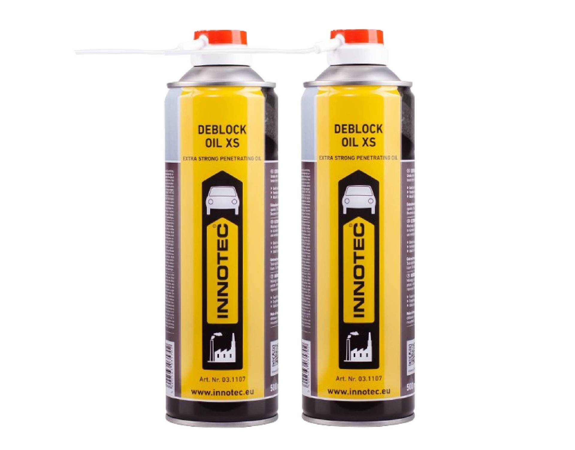 2 Stück Innotec Deblock Oil XS Extrem - Starker Rostlöser - schnelle Wirkung - Langzeitkriechwirkung - Mischung aus schnellen Rostlösern und Schmiermitteln- Rostlöser Innotec Spraydose 500ml von MP Produkt