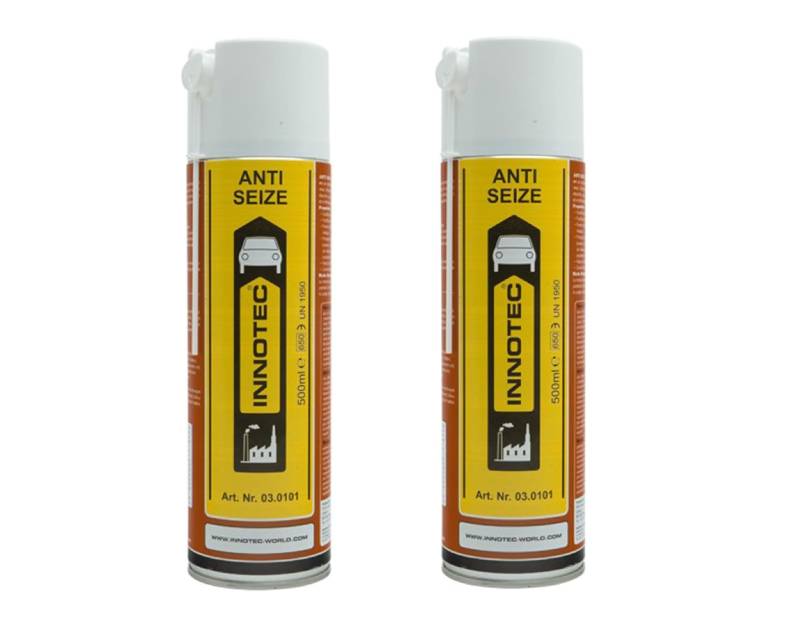 2 Stück Innotec Kupferspray Anti Seize - Kupfer Schmiermittel vereinfacht die Demontage - hochdruckstabiles Trennmittel, verhindert Festrosten - hitzebeständig - Haftschmierstoff schützt vor Korrosion von MP Produkt