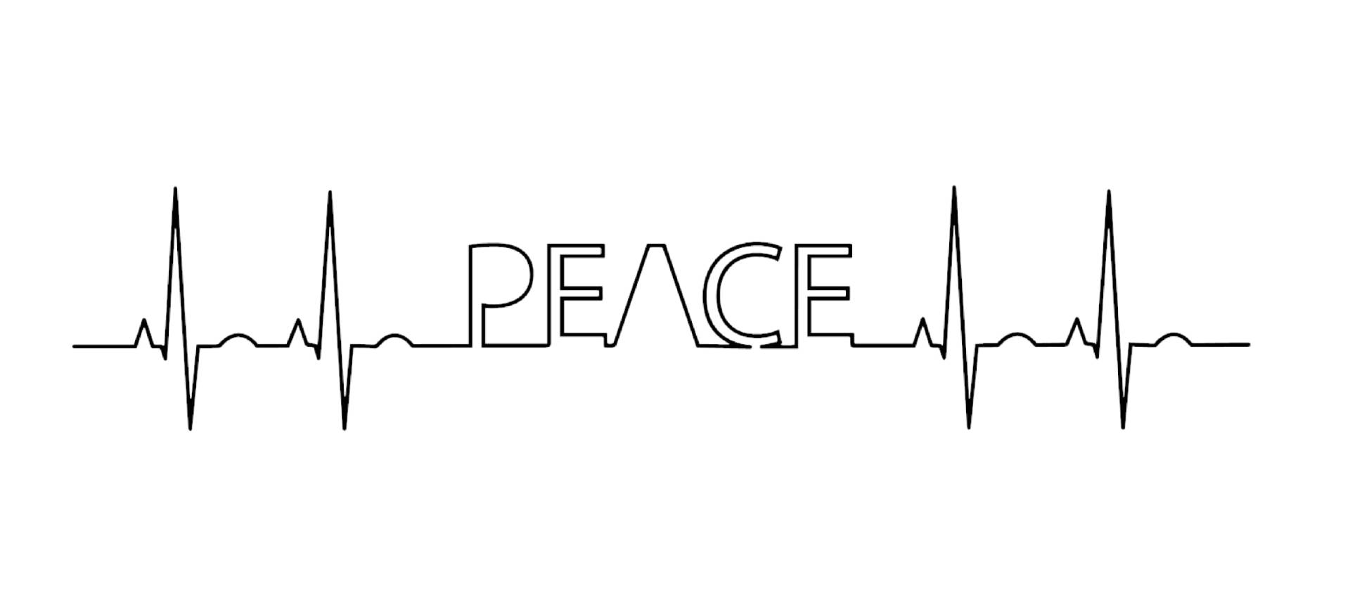 MP Produkt 2 STK. Peace Frieden Herzschlag EKG 18cm Auto Aufkleber Schwarz Sticker Wasserfest und Langlebig - 2 Stück Frieden Freedom Peace Freiheit Sticker von MP Produkt