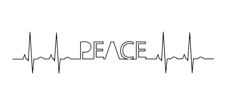 MP Produkt 2 STK. Peace Frieden Herzschlag EKG 18cm Auto Aufkleber Schwarz Sticker Wasserfest und Langlebig - 2 Stück Frieden Freedom Peace Freiheit Sticker von MP Produkt