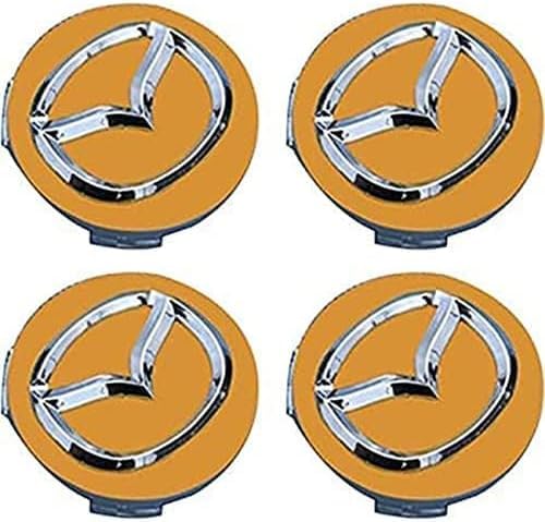 4 Stück Auto-Radkappen ABS-Radkappen für Mazda 2 3 6 MX-5 MX-30 CX-3 CX-8, Mittelradkappen Dekorative Räder Autozubehör Radnabenabdeckung Polierte Oberfläche,C von MPAAZ