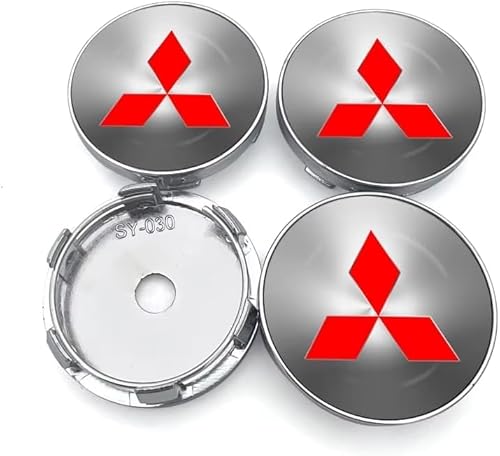 MPAAZ 4 Stück Auto-Radkappen ABS-Radkappen für Mitsubishi ASX Lancer Outlander Pajero Ralliart, Mittelradkappen Dekorative Räder Autozubehör Radnabenabdeckung Polierte Oberfläche,D von MPAAZ