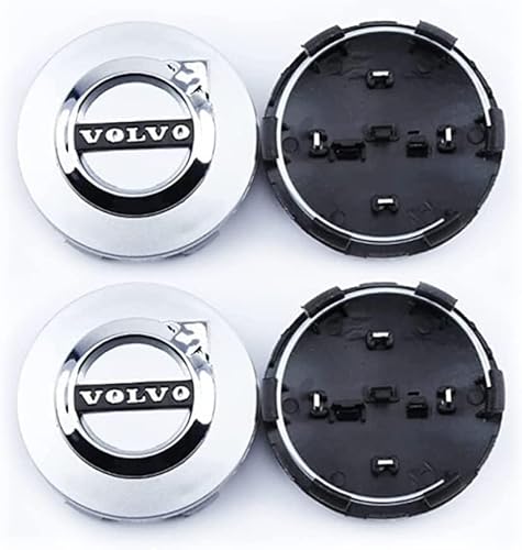 MPAAZ 4 Stück Auto-Radkappen ABS-Radkappen für Volvo S60 S80 S90 XC40 XC60 XC70 65mm, Mittelradkappen Dekorative Räder Autozubehör Radnabenabdeckung Polierte Oberfläche von MPAAZ