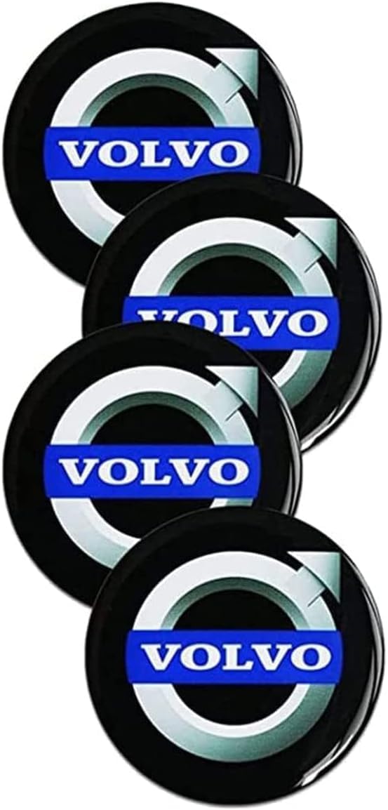 MPAAZ 4 Stück Auto-Radkappen ABS-Radkappen für Volvo S90 V90 XC90 V70 C70 C30, Mittelradkappen Dekorative Räder Autozubehör Radnabenabdeckung Polierte Oberfläche,60mm von MPAAZ