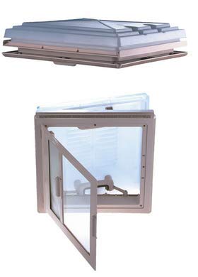 MPK Dachhaube Dachfenster 40x40cm Milchglas Zwangsbelüftung Camping Wohnwagen beige von MPK