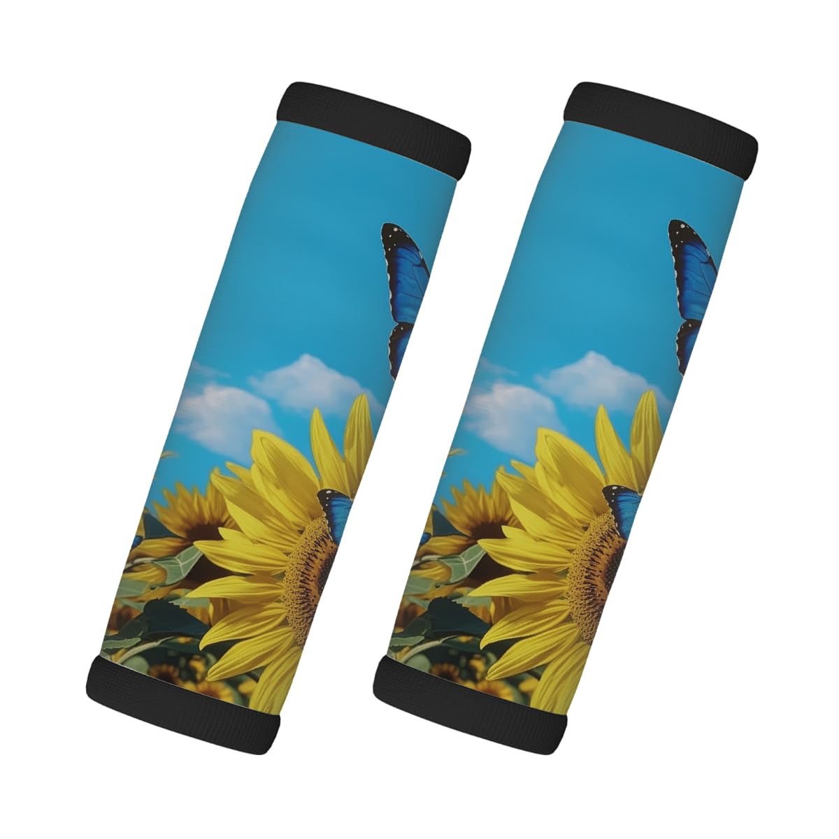 Neopren-Gepäckgriff-Umwicklung, Blau, Schmetterling, Sonnenblume, Gepäck-Identifikation, Zubehör für Koffer, Autotasche, Griffhandschuhe, 2 Stück Neopren-Gepäckgriff-Umwicklung, Blau, Schmetterling, Sonnenblume, Gepäck-Identifikation, Zubehör für Koffer, Autotasche, Griffhandschuhe, 2 Stück von MPTPTM