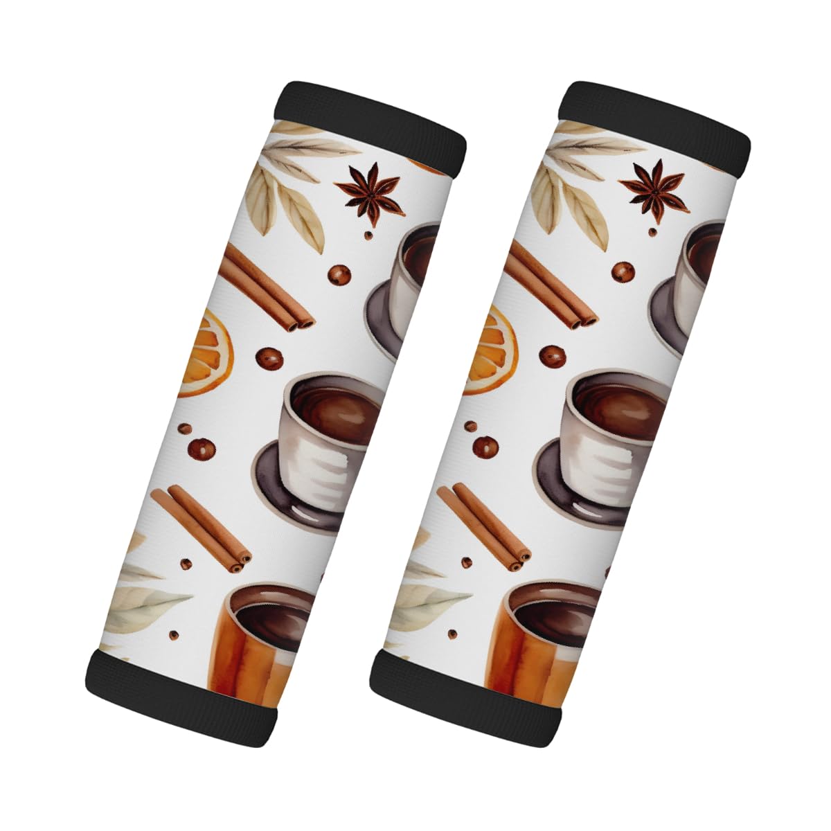 Neopren-Gepäckgriff-Umwicklung, Kaffee-Orange-Blätter, Gepäckkennzeichnungen, Zubehör für Koffer, Autotasche, Griffhandschuhe, 2 Stück Neopren-Gepäckgriff-Umwicklung, Kaffee-Orange-Blätter, Gepäckkennzeichnungen, Zubehör für Koffer, Autotasche, Griffhandschuhe, 2 Stück von MPTPTM