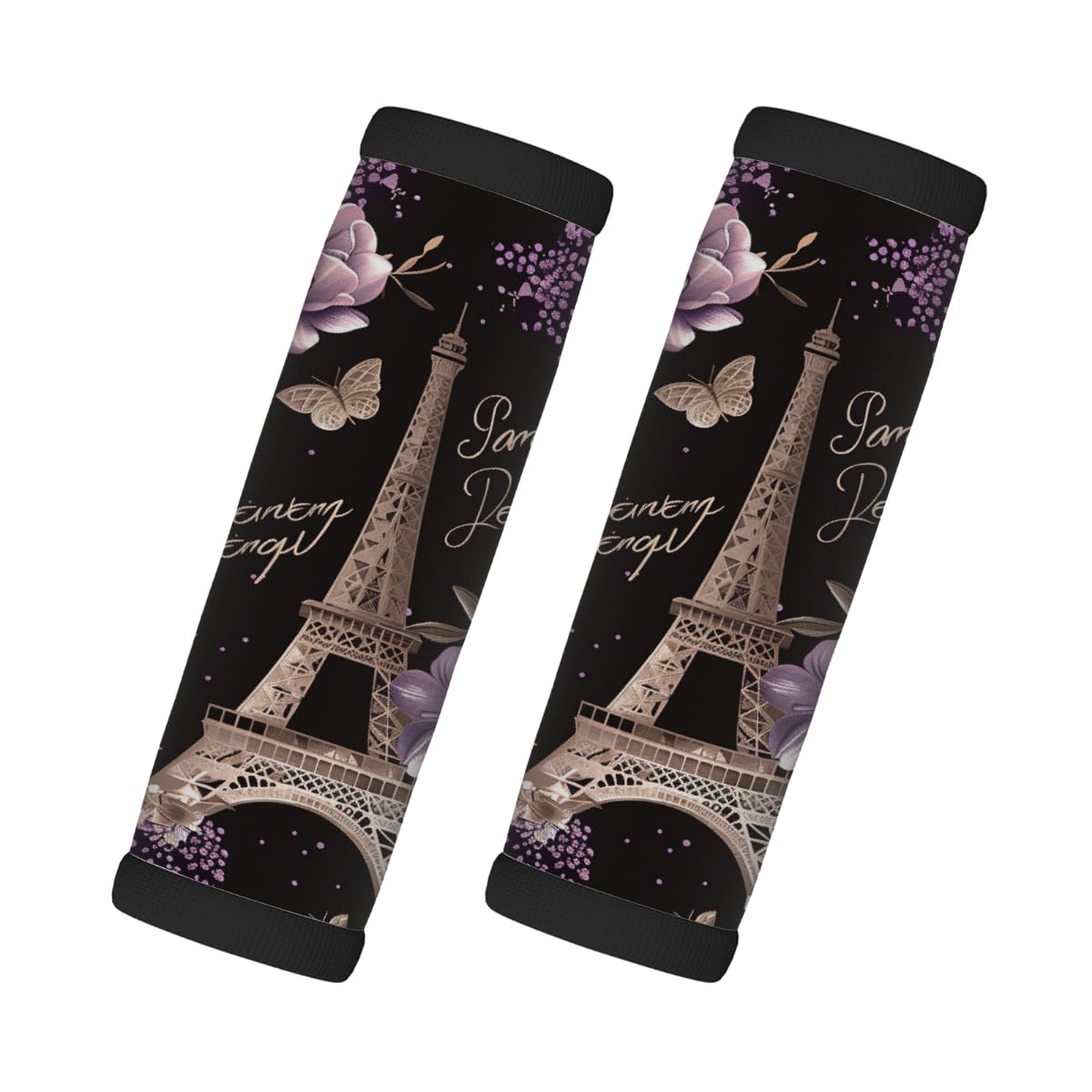 Neopren-Gepäckgriff-Umwicklung, lila Blume, Eiffel, Gepäckkennzeichnungen, Zubehör für Koffer, Autotasche, Griffhandschuhe, 2 Stück Neopren-Gepäckgriff-Umwicklung, lila Blume, Eiffel, Gepäckkennzeichnungen, Zubehör für Koffer, Autotasche, Griffhandschuhe, 2 Stück von MPTPTM