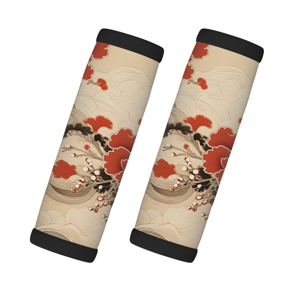 Neopren-Gepäckgriff-Umwicklung, rote Blume, Wellen, Gepäckkennzeichnungen, Zubehör für Koffer, Autotasche, Griffhandschuhe, 2 Stück Neopren-Gepäckgriff-Umwicklung, rote Blume, Wellen, Gepäckkennzeichnungen, Zubehör für Koffer, Autotasche, Griffhandschuhe, 2 Stück von MPTPTM