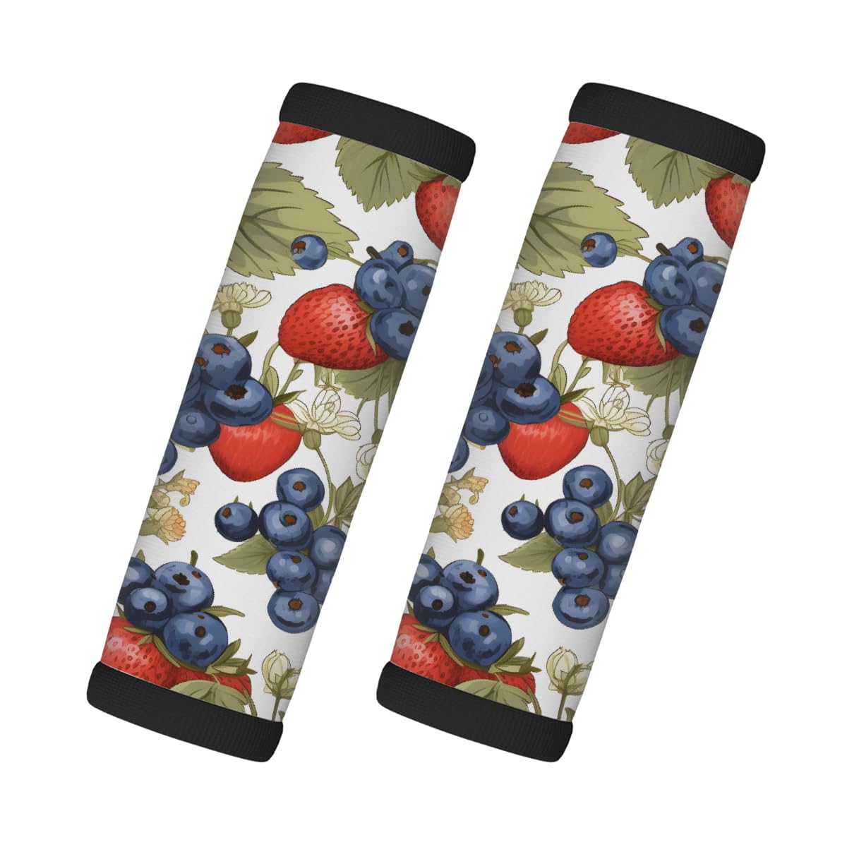 Neopren-Gepäckgriffwickel, Aquarell, Erdbeere, Blaubeere, Gepäck-Identifikation, Zubehör für Koffer, Autotasche, Griffhandschuhe, 2 Stück Neopren-Gepäckgriffwickel, Aquarell, Erdbeere, Blaubeere, Gepäck-Identifikation, Zubehör für Koffer, Autotasche, Griffhandschuhe, 2 Stück von MPTPTM