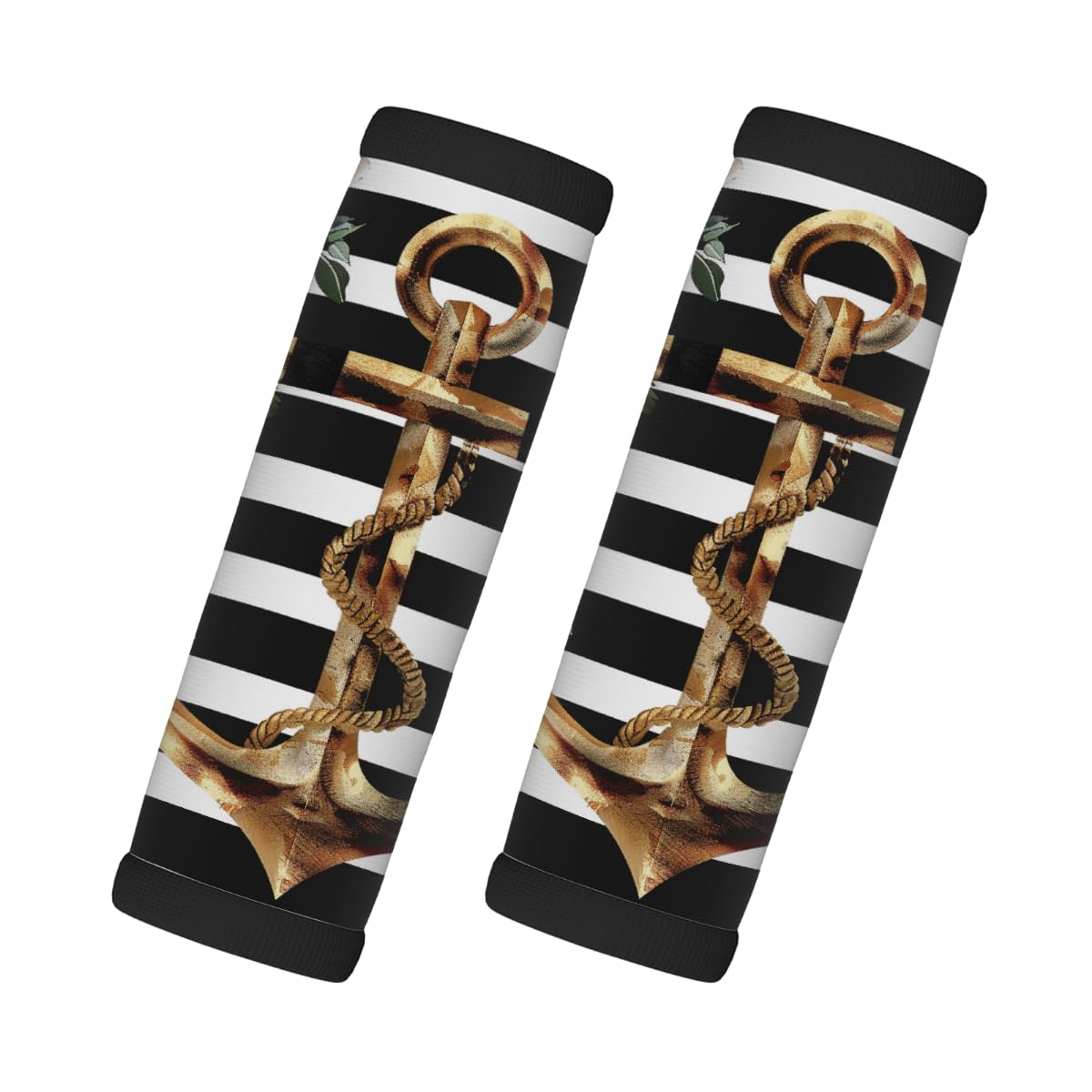 Neopren-Gepäckgriffwickel, Blume, goldener Anker, Gepäckkennzeichnungen, Zubehör für Koffer, Autotasche, Griffhandschuhe, 2 Stück Neopren-Gepäckgriffwickel, Blume, goldener Anker, Gepäckkennzeichnungen, Zubehör für Koffer, Autotasche, Griffhandschuhe, 2 Stück von MPTPTM