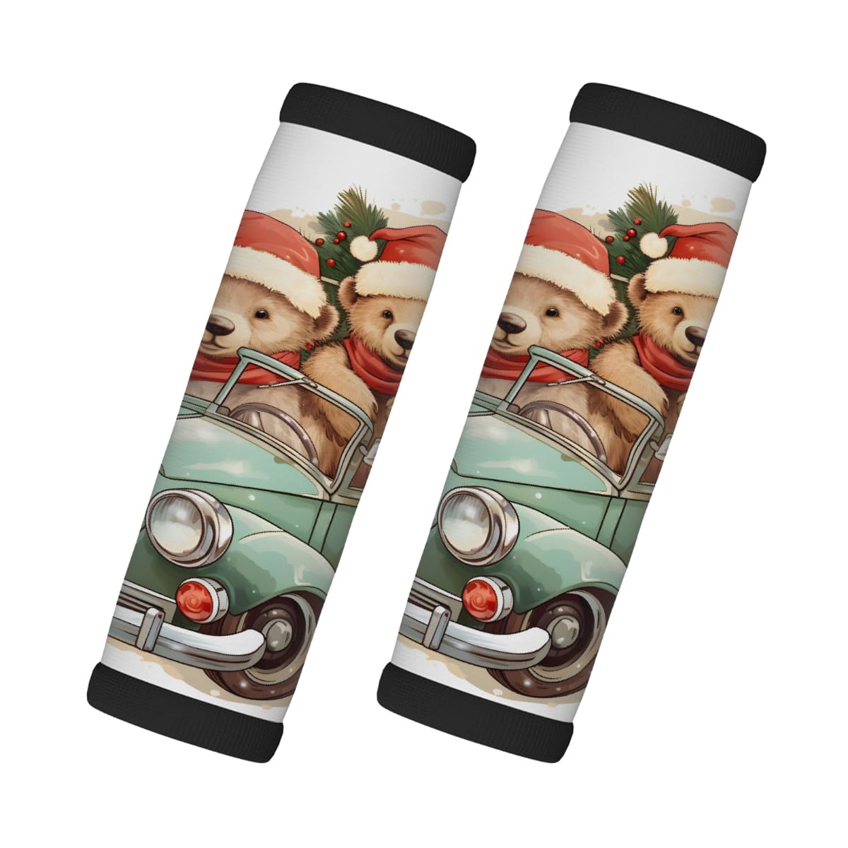 Neopren-Gepäckgriffwickel, Cartoon-Weihnachtsbär, Auto-Gepäck-Identifikation, Zubehör für Koffer, Autotasche, Griffhandschuhe, 2 Stück Neopren-Gepäckgriffwickel, Cartoon-Weihnachtsbär, Auto-Gepäck-Identifikation, Zubehör für Koffer, Autotasche, Griffhandschuhe, 2 Stück von MPTPTM