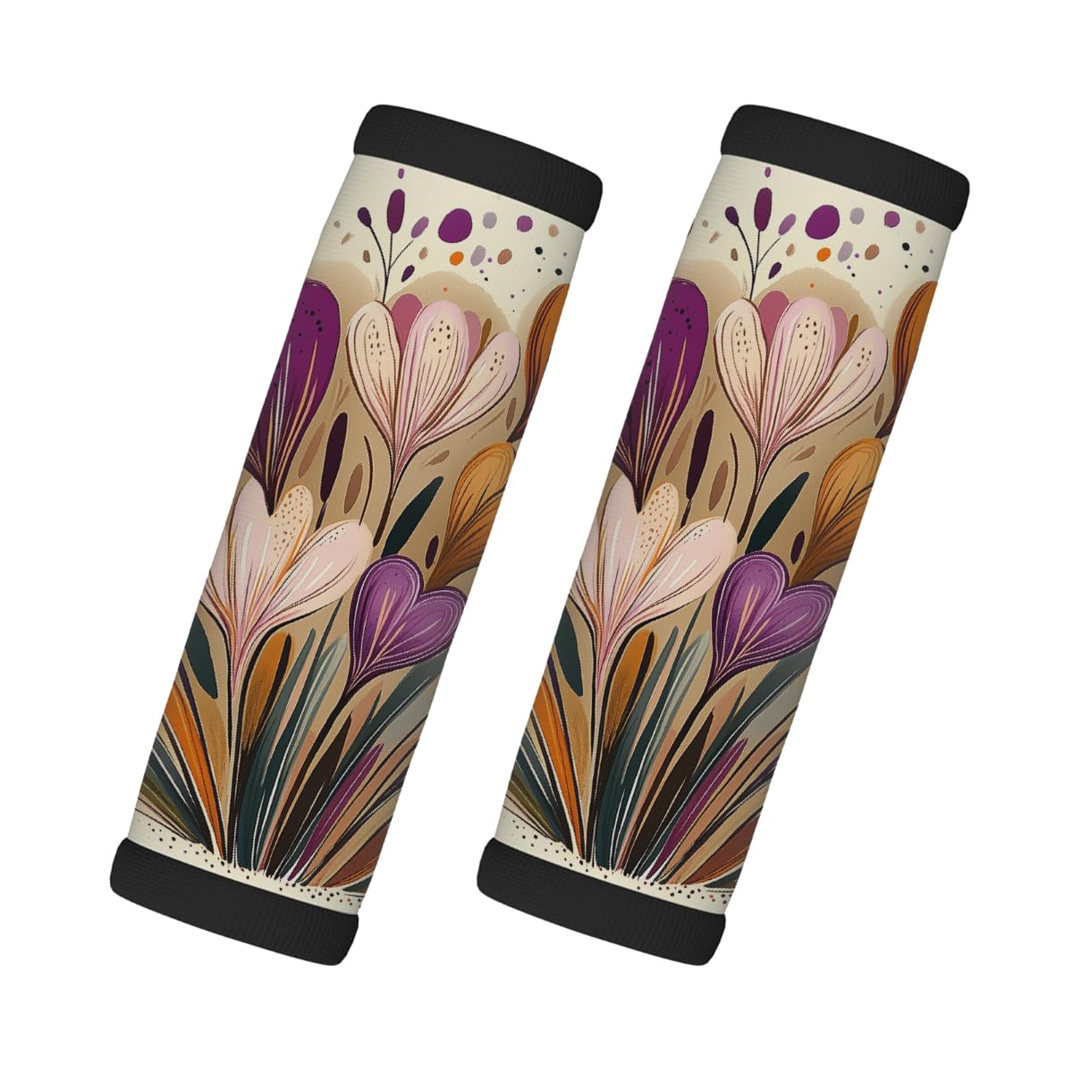 Neopren-Gepäckgriffwickel, Gouache, buntes Herz-Blumen-Gepäck-Identifikations-Zubehör für Koffer, Autotasche, Griffhandschuhe, 2 Stück Neopren-Gepäckgriffwickel, Gouache, buntes Herz-Blumen-Gepäck-Identifikations-Zubehör für Koffer, Autotasche, Griffhandschuhe, 2 Stück von MPTPTM