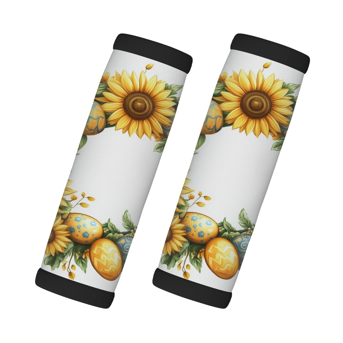 Neopren-Gepäckgriffwickel, Oster-Sonnenblumen-Eierkranz, Gepäck-Identifikation, Zubehör für Koffer, Autotasche, Griffhandschuhe, 2 Stück Neopren-Gepäckgriffwickel, Oster-Sonnenblumen-Eierkranz, Gepäck-Identifikation, Zubehör für Koffer, Autotasche, Griffhandschuhe, 2 Stück von MPTPTM