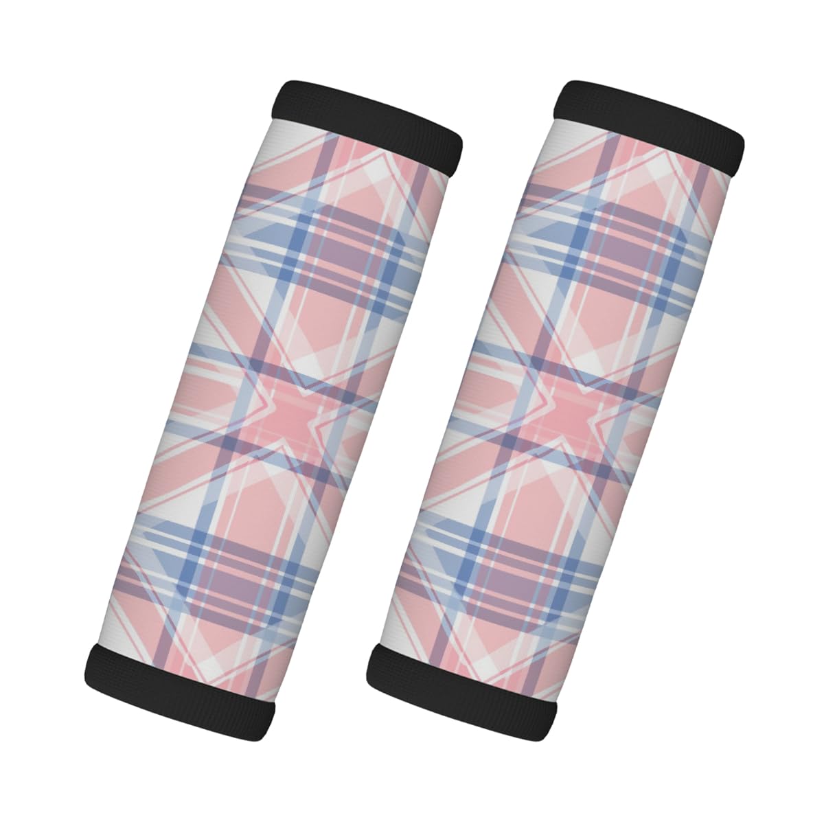 Neopren-Gepäckgriffwickel, rosa-blaues Gitter, Gepäckkennzeichnungen, Zubehör für Koffer, Autotaschen, Griffhandschuhe, 2 Stück Neopren-Gepäckgriffwickel, rosa-blaues Gitter, Gepäckkennzeichnungen, Zubehör für Koffer, Autotaschen, Griffhandschuhe, 2 Stück von MPTPTM