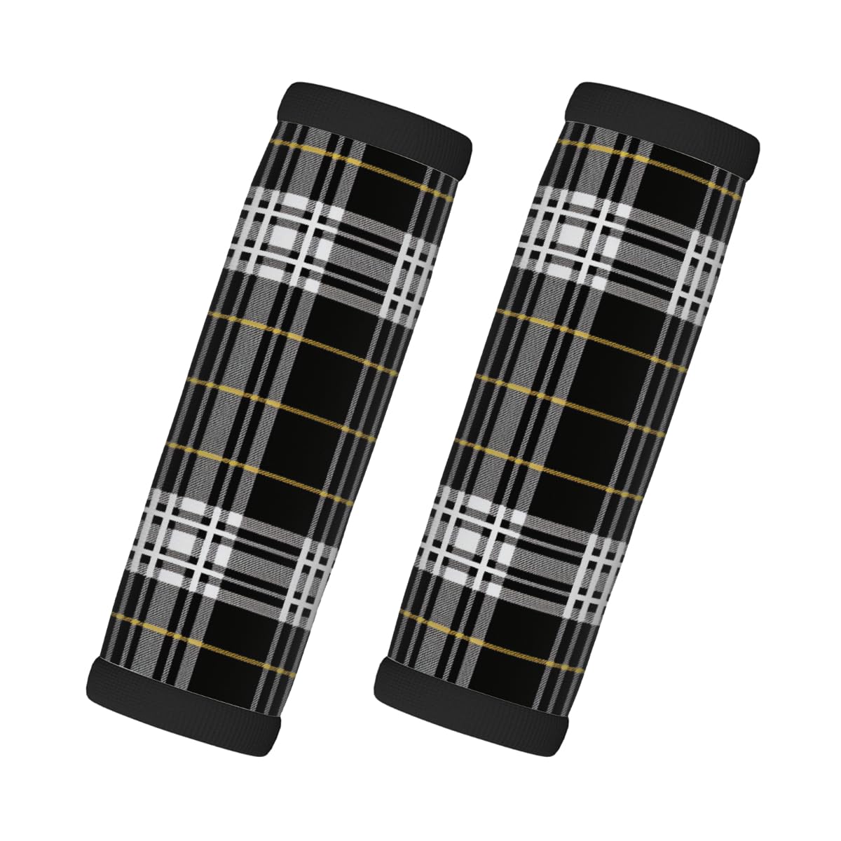 Neopren-Gepäckgriffwickel, schwarzes Gitter, goldfarbene Linie, Gepäckkennzeichnungen, Zubehör für Koffer, Autotasche, Griffhandschuhe, 2 Stück Neopren-Gepäckgriffwickel, schwarzes Gitter, goldfarbene Linie, Gepäckkennzeichnungen, Zubehör für Koffer, Autotasche, Griffhandschuhe, 2 Stück von MPTPTM