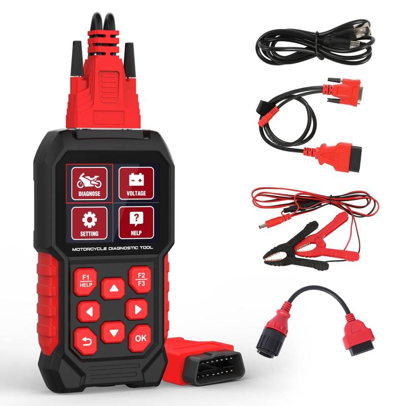MRCARTOOL Motorrad Diagnosegerät OBD2 Motorrad Scanner EU Motorrad Diagnose Fehlerspeicher Auslesen Motorrad Diagnose Werkzeug Diagnosefehler Klare Fehlercodes von MRCARTOOL