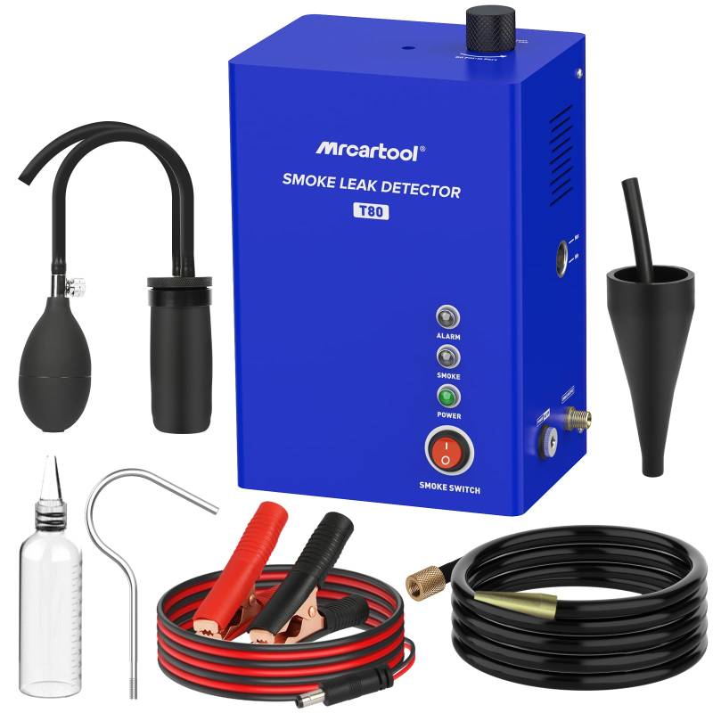 MR CARTOOL T80 EVAP Nebelmaschine Kfz Leck Detektor 12V Auto Rauchmaschine Lecksucher mit Eingebaute Luftpumpe Pipeline-Kraftstofflecksucher Vakuum Testgerät für 12V Fahrzeuge von MRCARTOOL