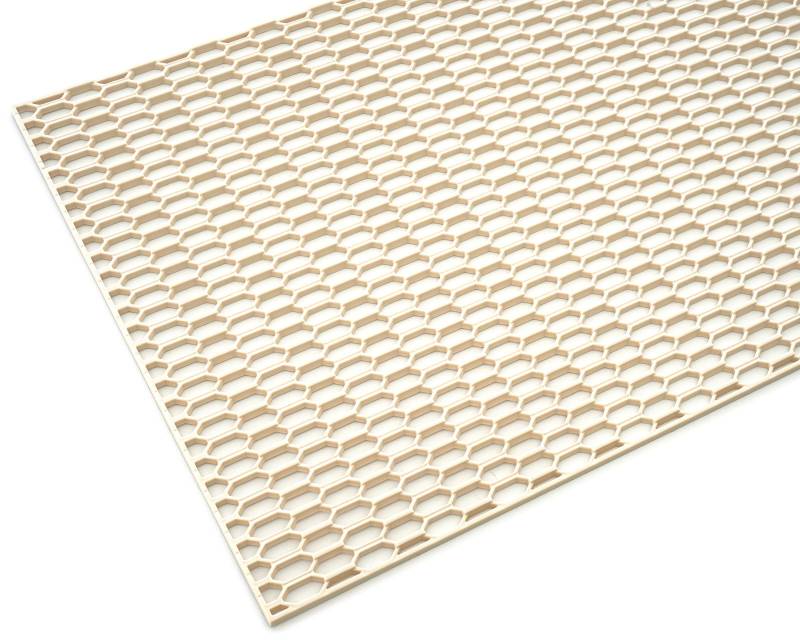 Groß Racing Gitter Tuning 40x120 cm ABS Kunststoff Waben in RAL Farben (Creme Beige RAL 1015) von MR-Style