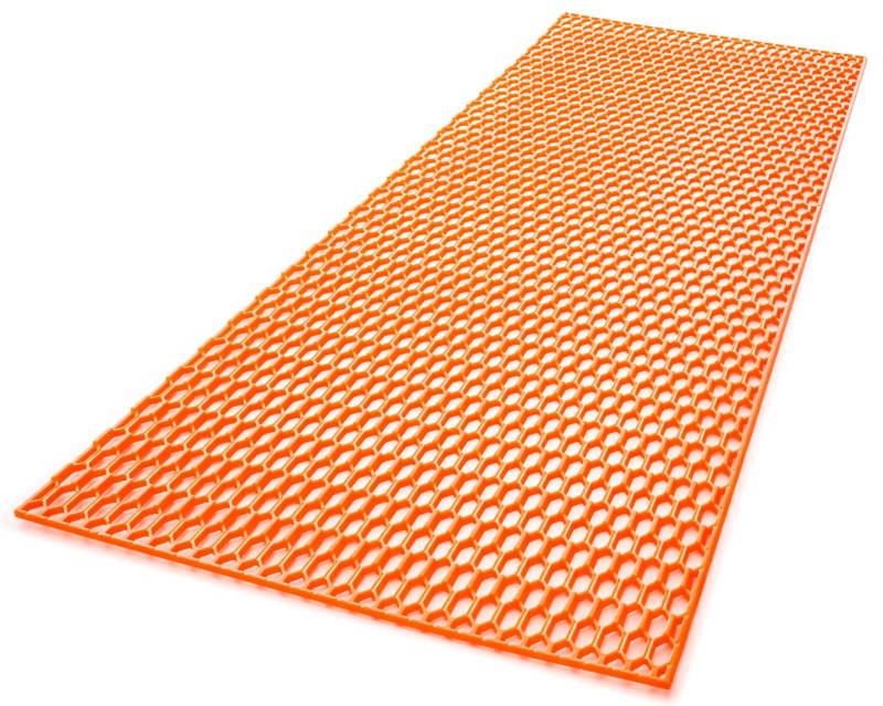 Groß Racing Gitter Tuning 40x120 cm ABS Kunststoff Waben in RAL Farben (Neon Orange RAL 2005) von MR-Style