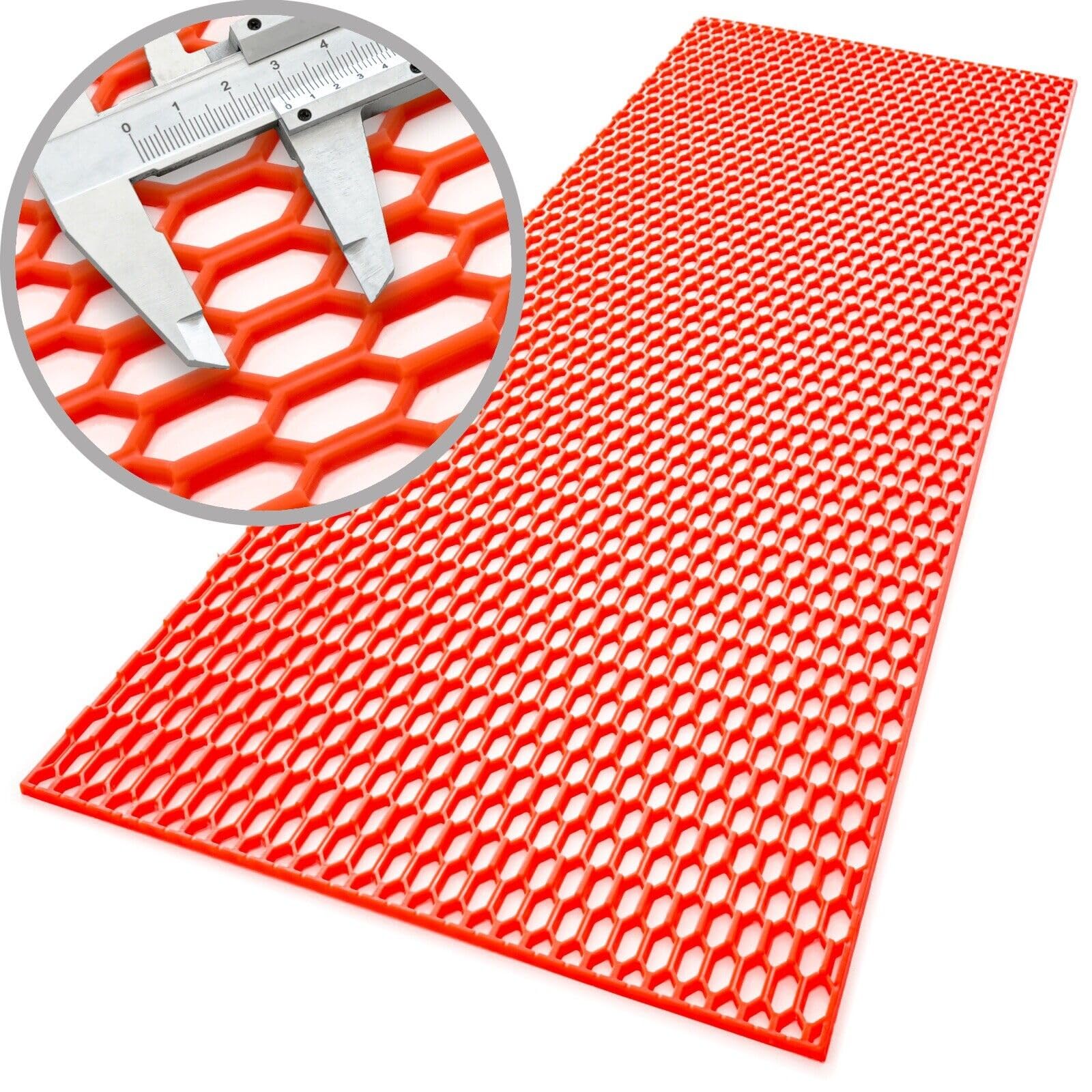 Groß Racing Gitter Tuning 40x120 cm ABS Kunststoff Waben in RAL Farben (Neon Rot RAL 3026) von MR-Style
