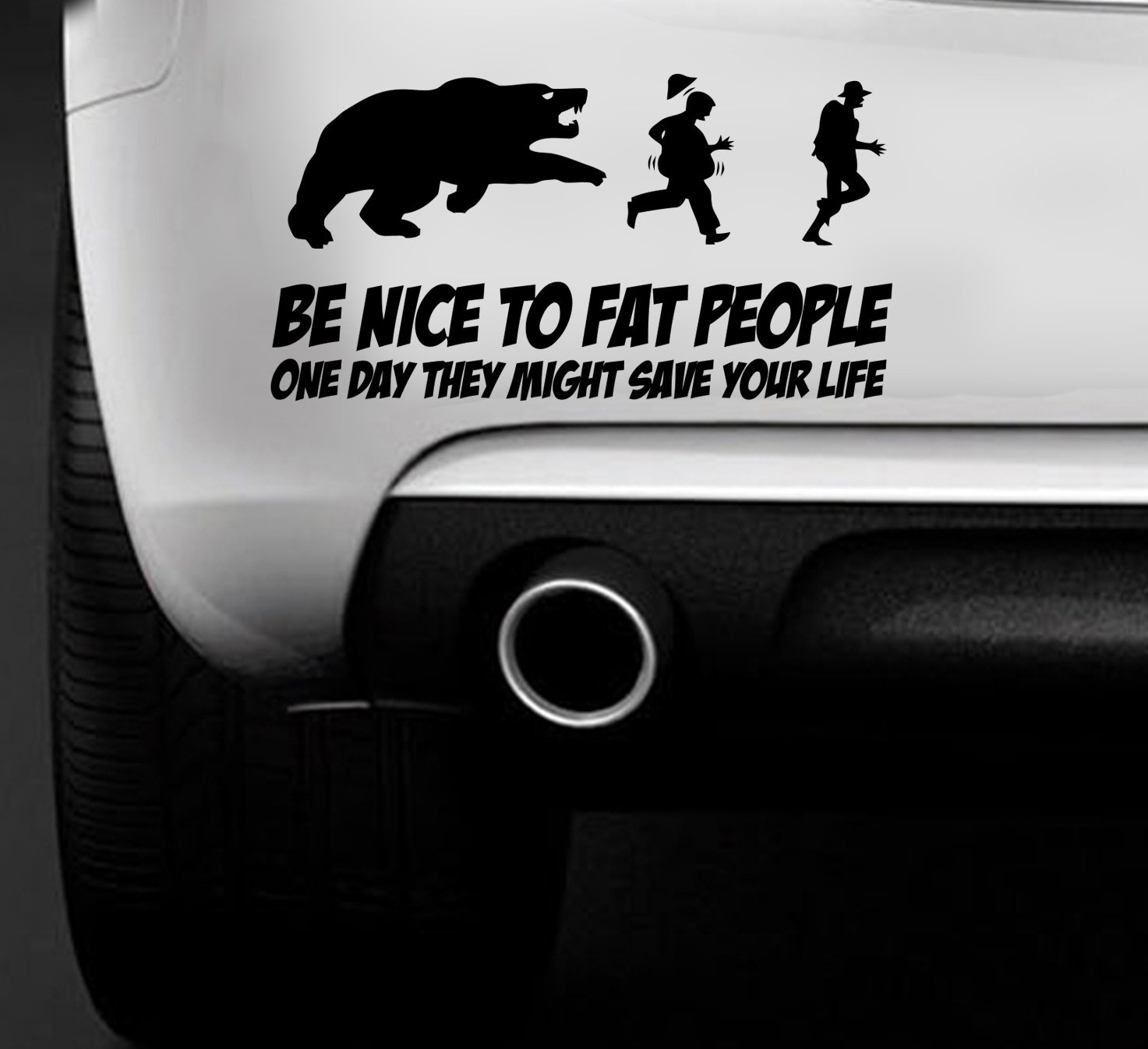 Be nice to Fat People lustiger Auto-Van Aufkleber Auto Boot Fenster vinyl Aufkleber von MR WHEEL TRIMS
