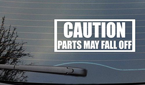 Lustiger Auto-Aufkleber mit Aufschrift „Caution Parts May Fall Off“ Autofenster, Boot, Vinylsticker, Van von MR WHEEL TRIMS