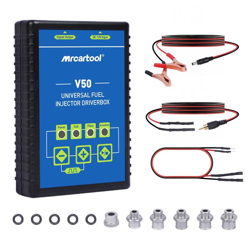 MRCARTOOL Kraftstoffeinspritzdüsen-Treiberbox 12V Diesel Benzin GDI Einspritzdüsen-Treiberbox 0-20Hz Einstellbarer Impuls Erkennung des Einspritzdüsentyps Arbeit mit Injektoren Reiniger Prüfer von MRCARTOOL
